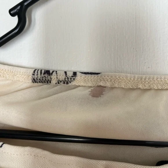 SHEIN Butterfly Print Crop Top - Cream - Picture 2 of 3